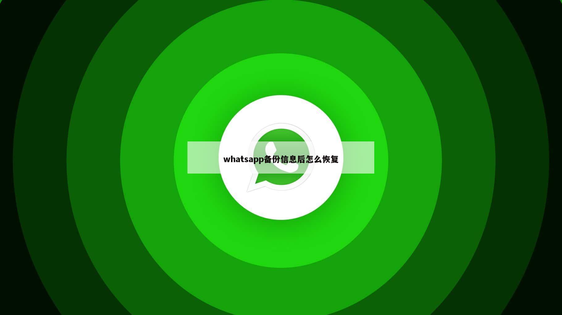 whatsapp备份信息后怎么恢复
